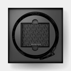 Monogram Black Wallet Belt Set