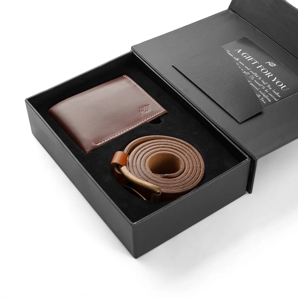 Classic Brown Leather Gift Set - Image 2