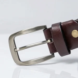 Dark Brown Braided Woven Leather Belt
