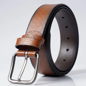 Textured Brown Automatic Buckle Belt