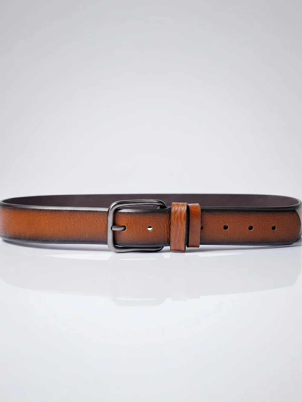 Textured Brown Automatic Buckle Belt - Image 4