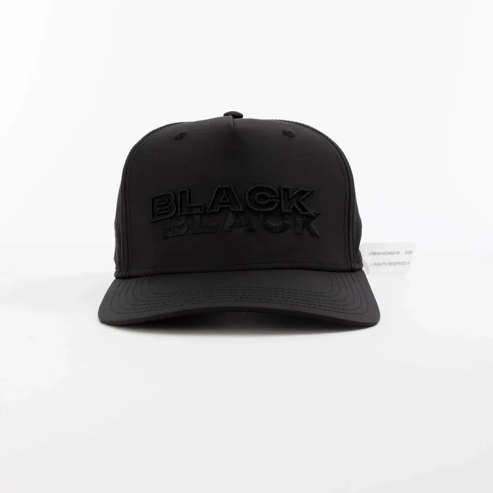 All Black Typography Baseball Cap - Image 2