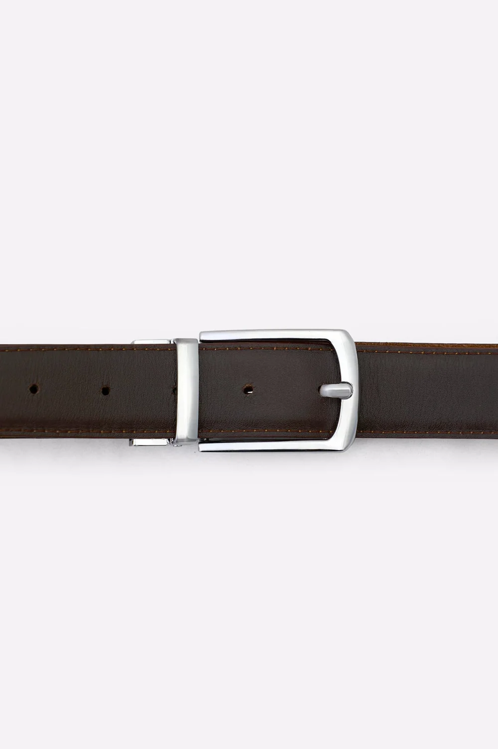 Brown Suede Leather Pin Belt - Image 2
