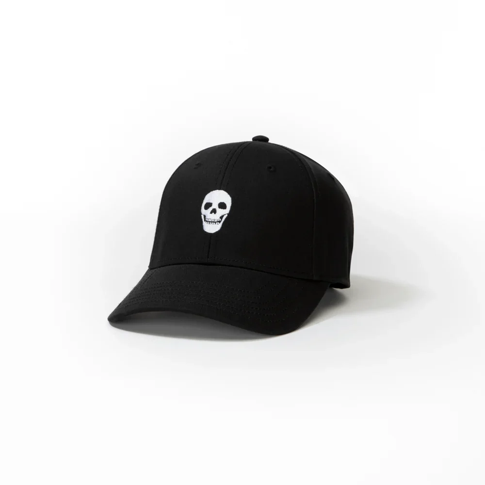 Black Skull Embroidered Baseball Cap - Image 2