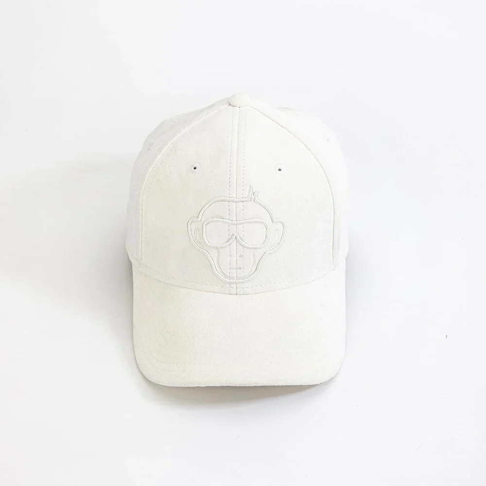 White Embroidered Graphic Baseball Cap - Image 3