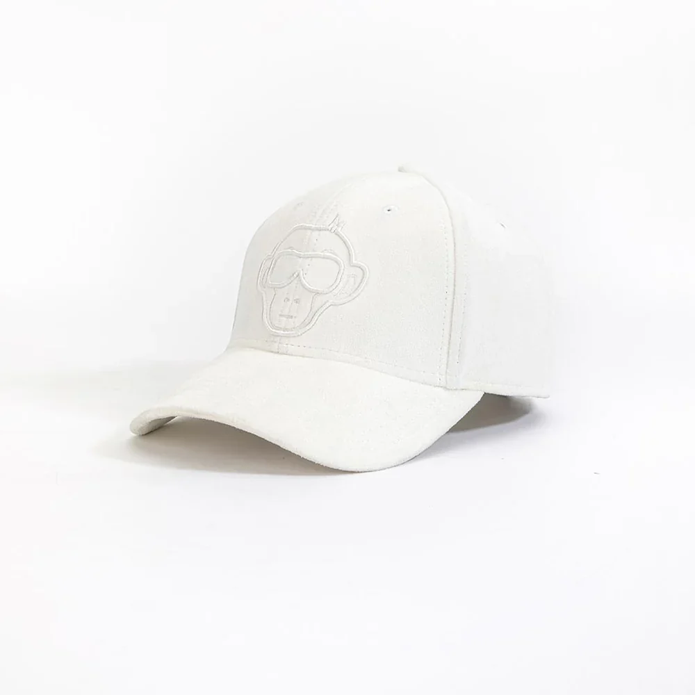 White Embroidered Graphic Baseball Cap - Image 2