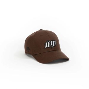 Brown Embroidered Monogram Baseball Cap