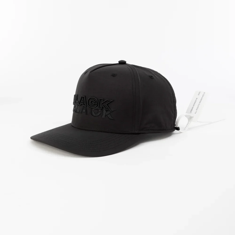 All Black Typography Baseball Cap - Image 3